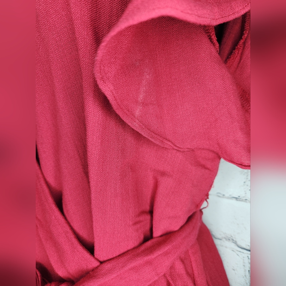 Lulu's Magenta Ruffle Wrap Dress Size Medium NWOT - Picture 7 of 10